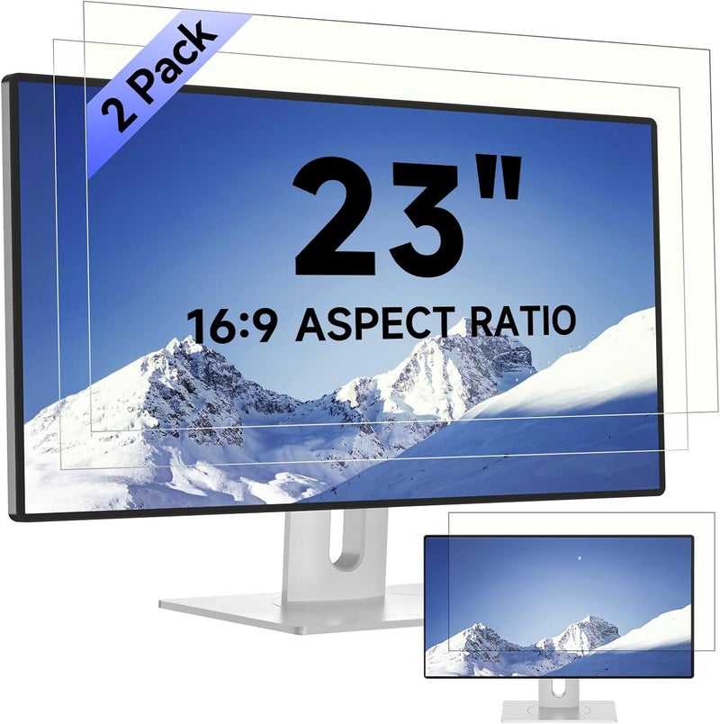 Mamol [2-Pack] 23 Inch Computer Blue Light Blocking Screen Protector for 16:9 Widescreen Monitor, Anti Glare Anti-UV Eye Protection Desktop PC LED Monitor Filter, Removable Anti-Scratch Screen Film 23in - Image 1